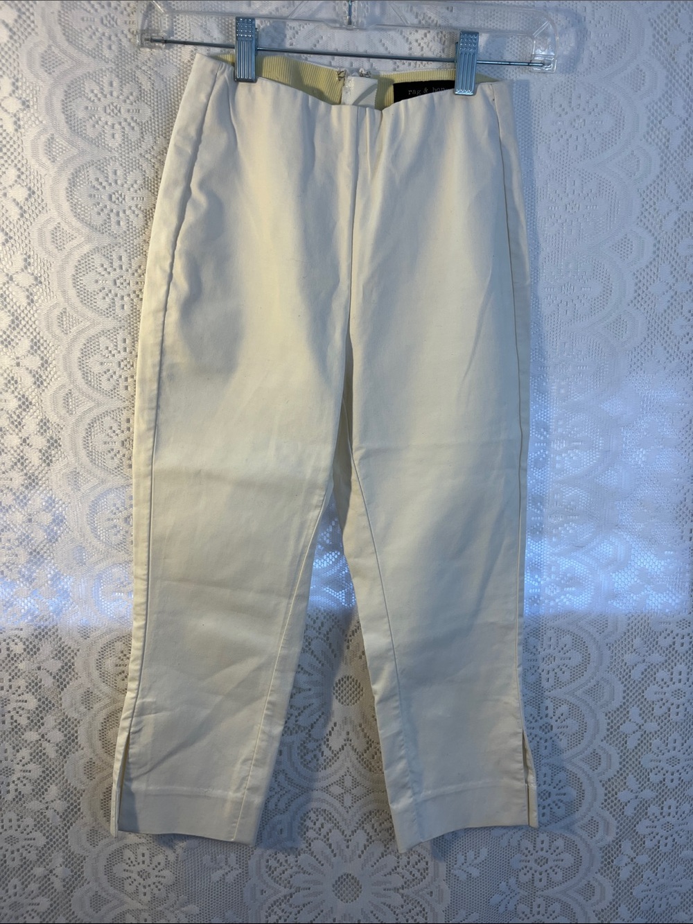 💕 rag & bone cream high-rise cropped pants